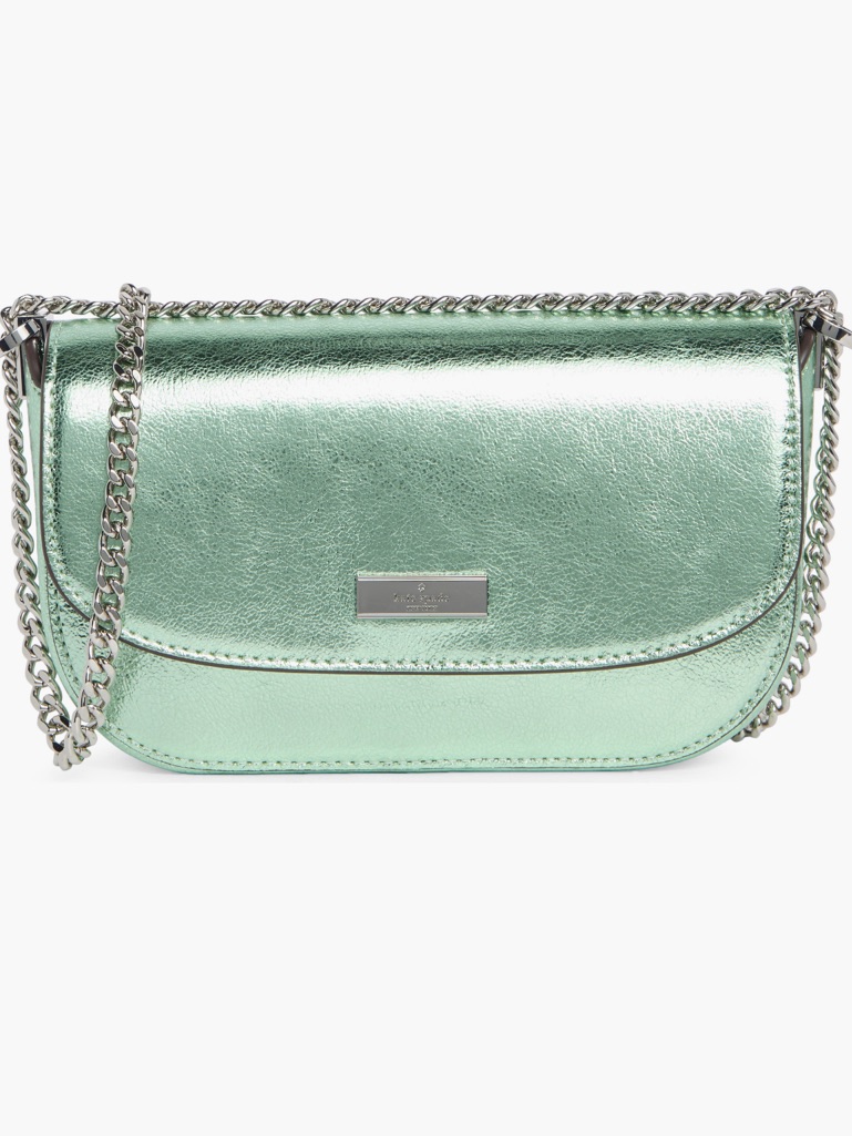 Kate Spade Green Metallic Leather Crossbody Bag